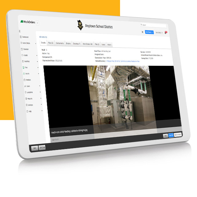 ML WorkOrders Asset Management on tablet