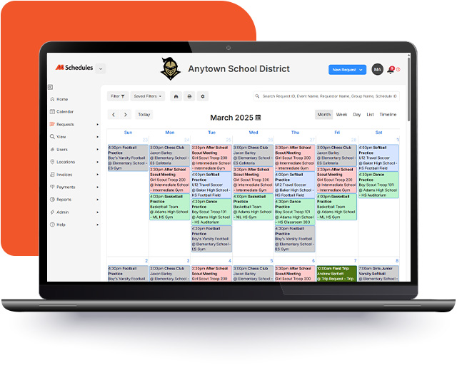 ML Schedules Calendar View Screenshot