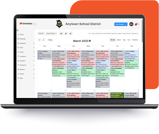 ML Schedules Calendar View