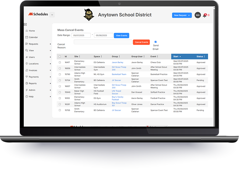 ML Schedules Bulk Updates