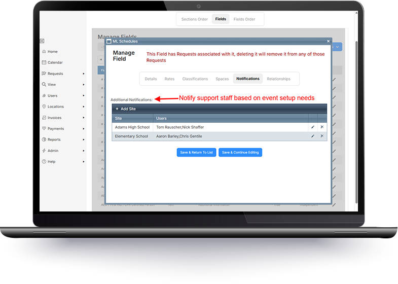 ML Schedules Staff Notifications