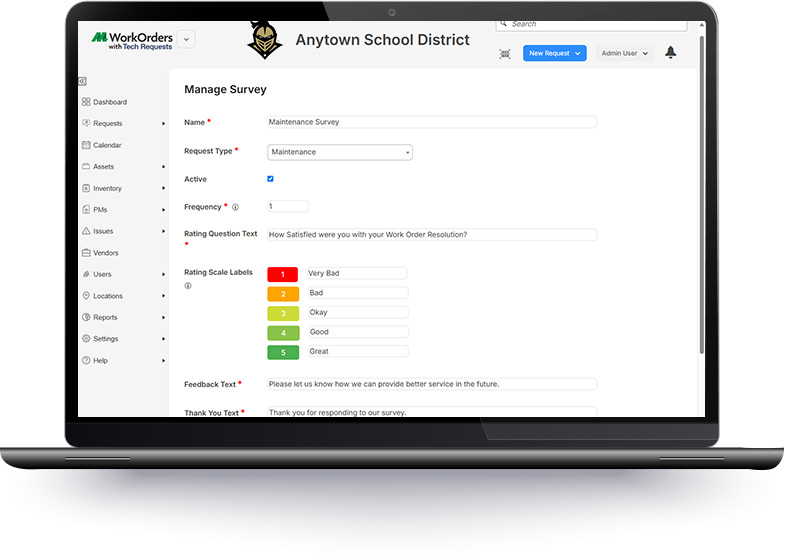 ML Work Orders Satisfaction Survey Screen